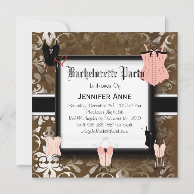 Invitación Fiesta Cuta de Bachelorette (Anverso)