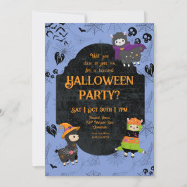 Invitación Fiesta Cute Halloween Llama 2
