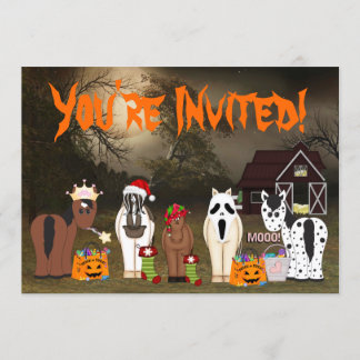 Invitación Fiesta Cute Horsey Halloween Holiday Horse
