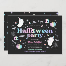 Invitación Fiesta Cutel Pastel Ghost de Halloween Spooktacula