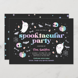 Invitación Fiesta Cutel Pastel Ghost de Halloween Spooktacula