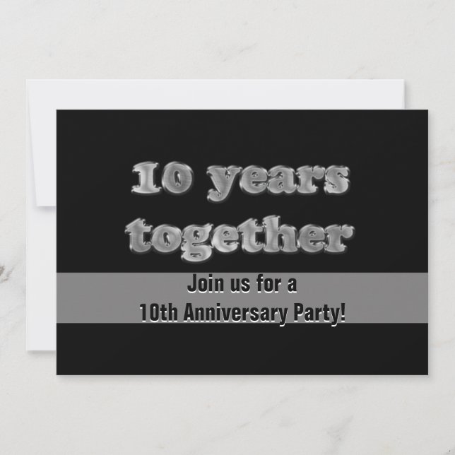 Invitación Fiesta de 10º Aniversario | 10 Años Juntos (Anverso)