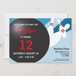 Invitación fiesta de 12 años azul rojo blanco