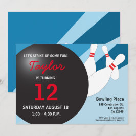 Invitación fiesta de 12 años azul rojo blanco