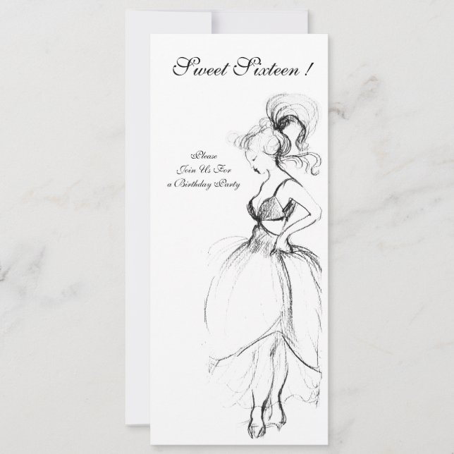Invitación FIESTA DE 16 AÑOS DULCE MUJER JOVEN CAPRICHOSA Bla (Anverso)