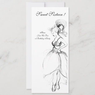 Invitación FIESTA DE 16 AÑOS DULCE MUJER JOVEN CAPRICHOSA Bla