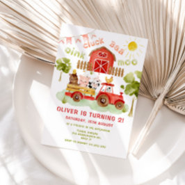 Invitación Fiesta de 2º cumpleaños de animales de la granja r