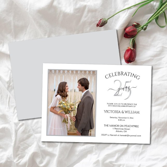 Invitación Fiesta de 25 años de festejo de foto aniversario (Subido por el creador)