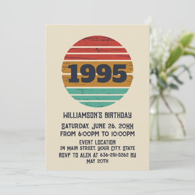 Invitación Fiesta de 30 años de edad personalizada (Anverso de pie)