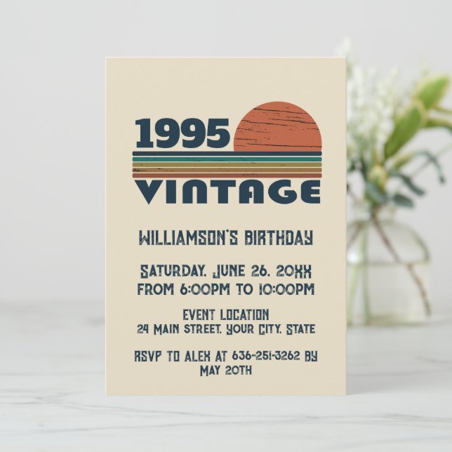 Invitación Fiesta de 30 años de edad personalizada (Anverso de pie)