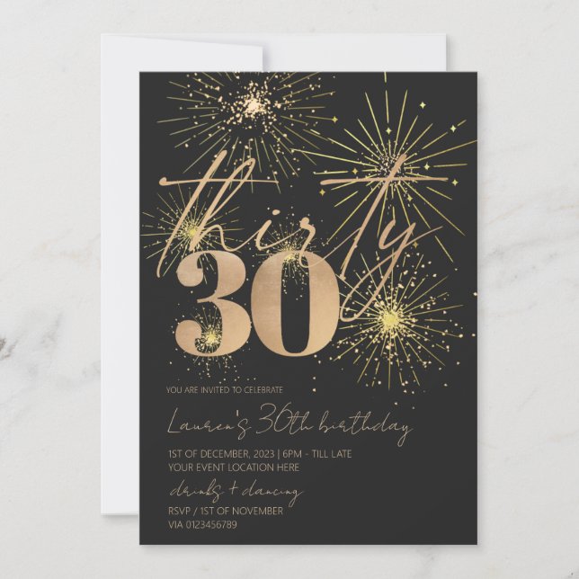 Invitación fiesta de 30 años de los fuegos artificiales de or (Anverso)