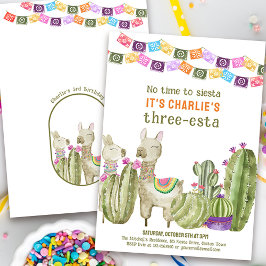 Invitación Fiesta de 3 cumpleaños No hay tiempo para la siest