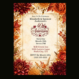 Invitación Fiesta de 40º Aniversario de Otoño de Lujo