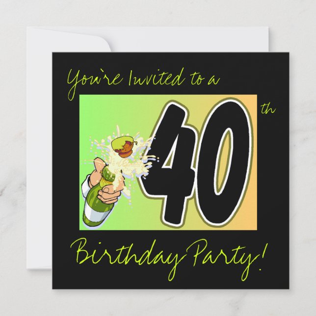 Invitación fiesta de 40 años invita (Anverso)