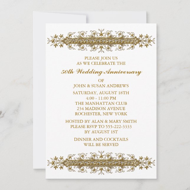 Invitación Fiesta de 50 Aniversario de la Flor de Oro (Anverso)