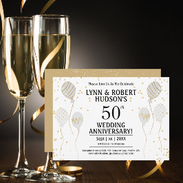 Invitación fiesta de 50 Aniversario del Oro Elegante
