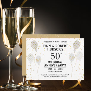 Invitación fiesta de 50 Aniversario del Oro Elegante