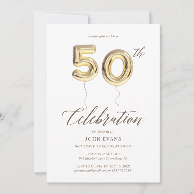 Invitación Fiesta de 50 años (Anverso)
