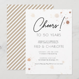 Invitación Fiesta de 50 años de cualquier año de acuarela de