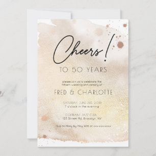 Invitación Fiesta de 50 años de cualquier año de acuarela de