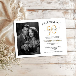 Invitación Fiesta de 50 años de festejo de foto aniversario