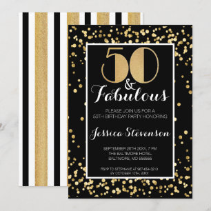 Invitación Fiesta de 50 Años de Oro Cincuenta y Fabuloso