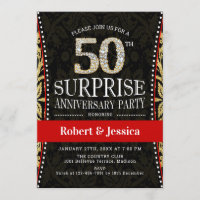 Fiesta de 50 años de sorpresa - Rojo negro dorado
