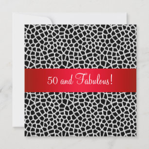 Invitación Fiesta de 50 años fabulosa con estampado de animal