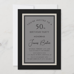 Invitación Fiesta de 50 Años para Hombres Elegantes