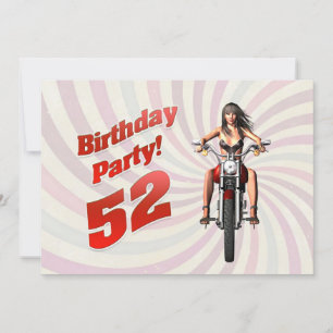 Invitación Fiesta de 52 años con un chica en moto