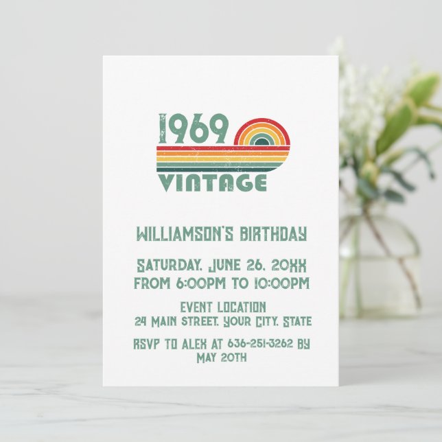 Invitación Fiesta de 55 años de antigüedad personalizada (Anverso de pie)