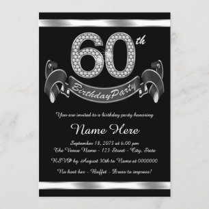 Invitación Fiesta de 60 cumpleaños de plata