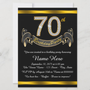 Invitación Fiesta de 70 cumpleaños de oro