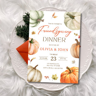 Invitación Fiesta de Acción de Gracias Amigosgiving Pumpkin