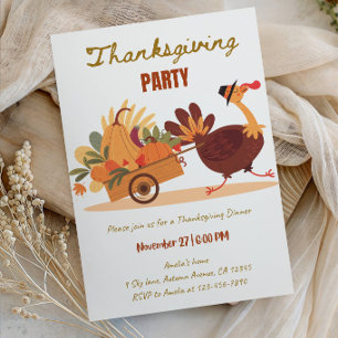 Invitación Fiesta de Acción de Gracias cálida y acogedora
