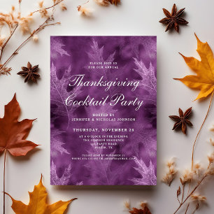 Invitación Fiesta de Acción de Gracias con Hojas de Otoño Mod