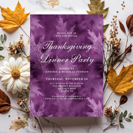 Invitación Fiesta de Acción de Gracias con Hojas de Otoño Mod