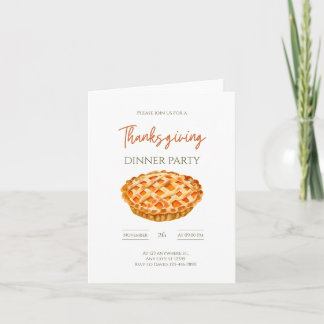 Invitación Fiesta de Acción de Gracias con Tarta de Calabaza