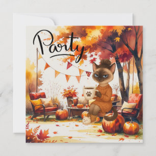 Invitación Fiesta de Acción de Gracias de Amigos con Franela 