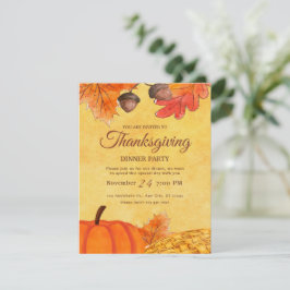 Invitación Fiesta de Acción de Gracias de calabaza naranja Im