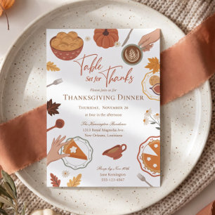 Invitación Fiesta de Acción de Gracias de Friendsgiving Otoño