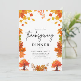 Invitación Fiesta de Acción de Gracias de Otoño Acogedor
