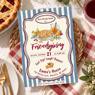 Invitación Fiesta de Acción de Gracias de Otoño Friendsgiving
