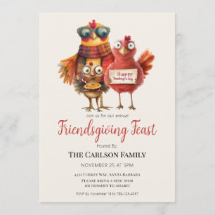 Invitación Fiesta de Acción de Gracias entre AmigosPavo Lindo