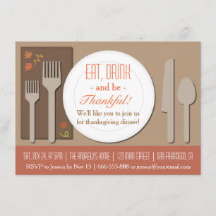 Invitación Fiesta de Acción de Gracias moderna y elegante
