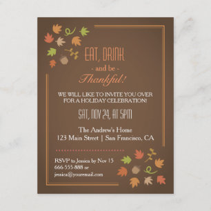 Invitación Fiesta de Acción de Gracias Moderna y Elegante