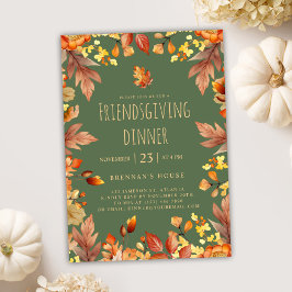 Invitación Fiesta de Acción de Gracias Rustic Friendding Cena