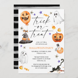 Invitación Fiesta de acuarela de Halloween