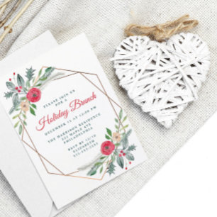 Invitación Fiesta de acuarela de Holiday Brunch Greenery