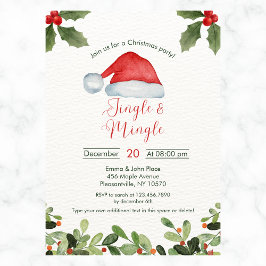 Invitación Fiesta de acuarela de jingle y mingle